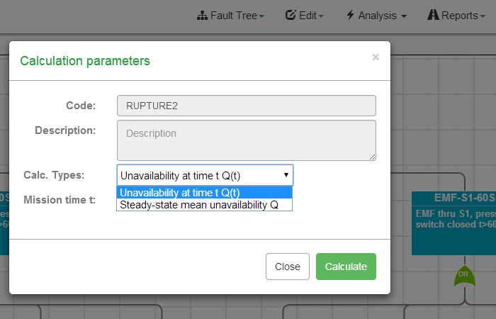 Calculating a Fault Tree