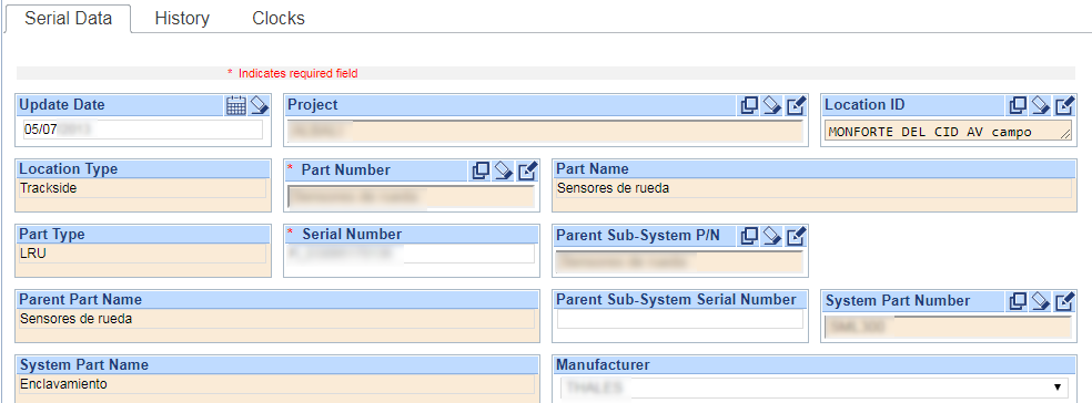 Item Serial Data